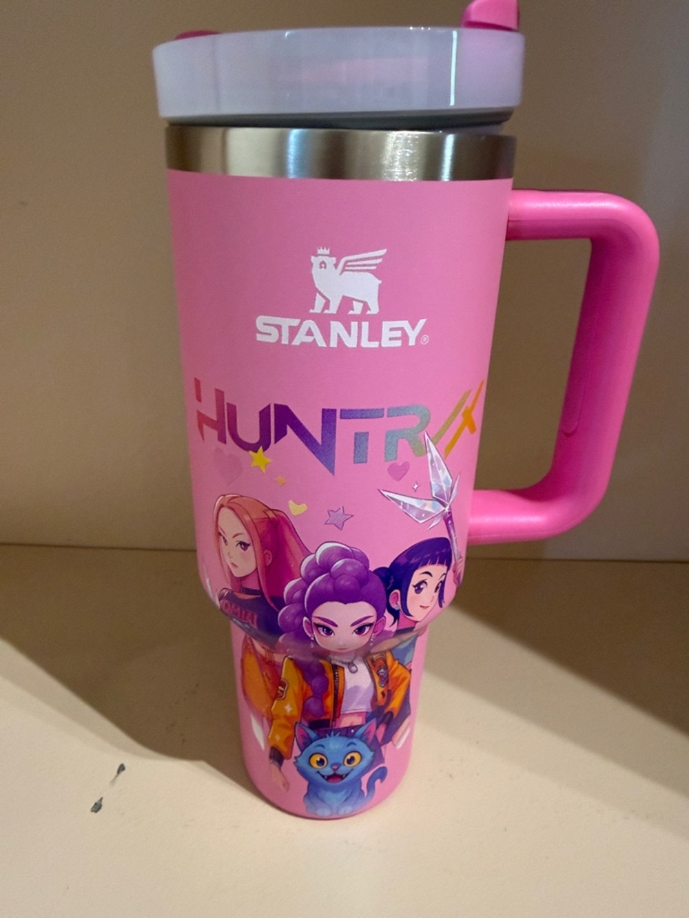 Stanley Pink 40oz Travel Tumbler Lid with Logo